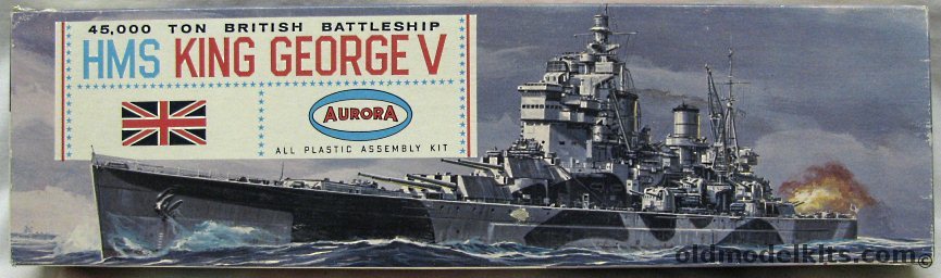 Aurora 1/600 HMS King George V British Battleship, 712-149 plastic model kit